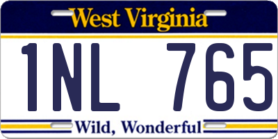 WV license plate 1NL765