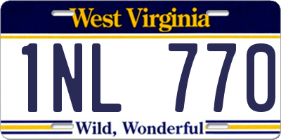 WV license plate 1NL770