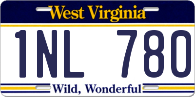 WV license plate 1NL780