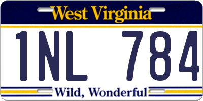 WV license plate 1NL784