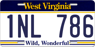 WV license plate 1NL786