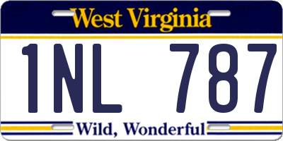 WV license plate 1NL787