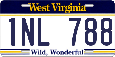 WV license plate 1NL788