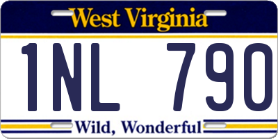 WV license plate 1NL790