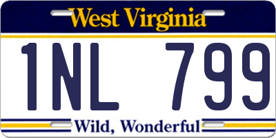 WV license plate 1NL799