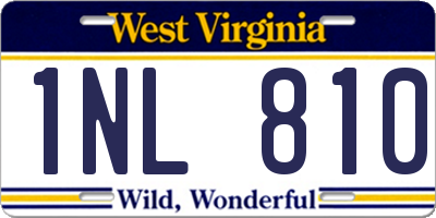 WV license plate 1NL810