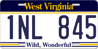 WV license plate 1NL845