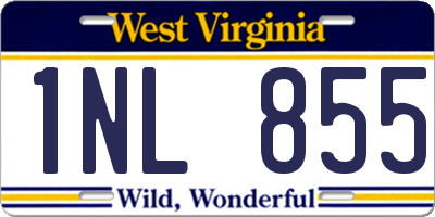 WV license plate 1NL855