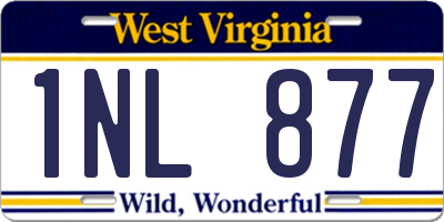 WV license plate 1NL877