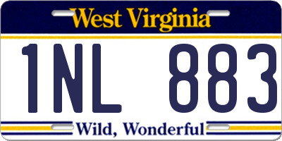 WV license plate 1NL883