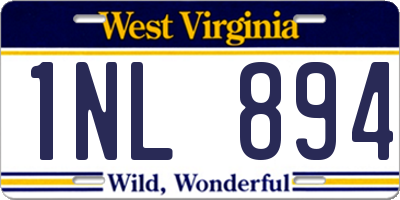 WV license plate 1NL894