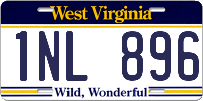 WV license plate 1NL896