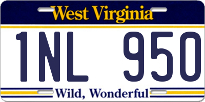 WV license plate 1NL950