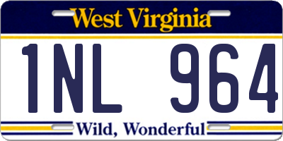 WV license plate 1NL964