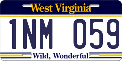 WV license plate 1NM059
