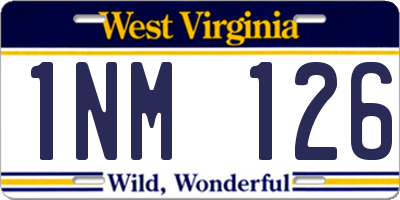 WV license plate 1NM126
