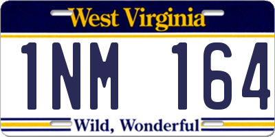 WV license plate 1NM164