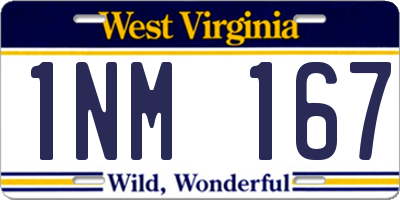 WV license plate 1NM167