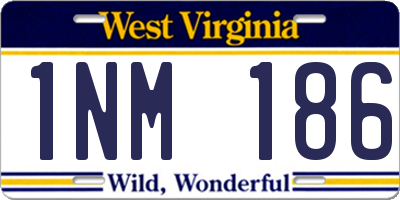 WV license plate 1NM186