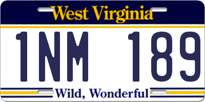 WV license plate 1NM189