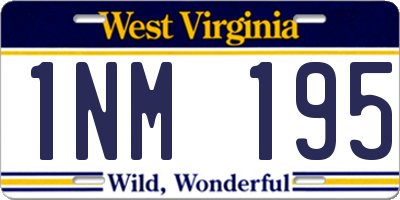 WV license plate 1NM195
