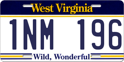 WV license plate 1NM196