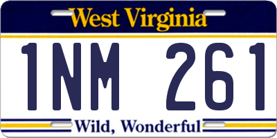 WV license plate 1NM261