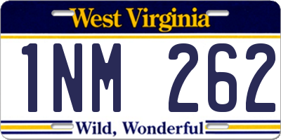 WV license plate 1NM262