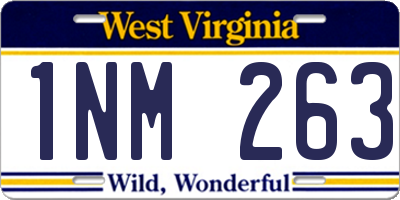 WV license plate 1NM263