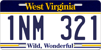 WV license plate 1NM321