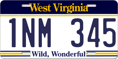 WV license plate 1NM345