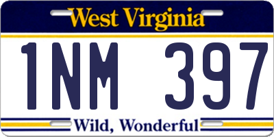 WV license plate 1NM397