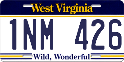 WV license plate 1NM426