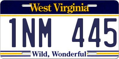 WV license plate 1NM445