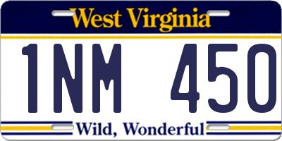 WV license plate 1NM450