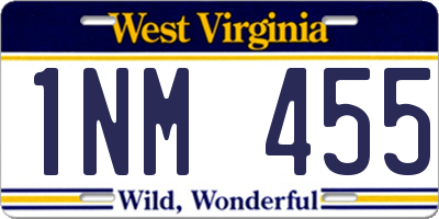 WV license plate 1NM455