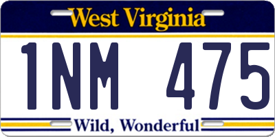WV license plate 1NM475