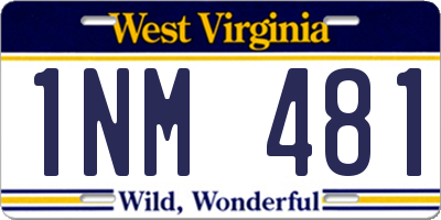 WV license plate 1NM481
