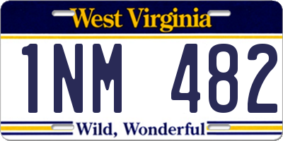 WV license plate 1NM482