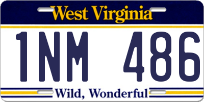 WV license plate 1NM486