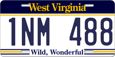 WV license plate 1NM488