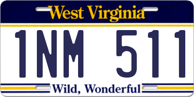 WV license plate 1NM511