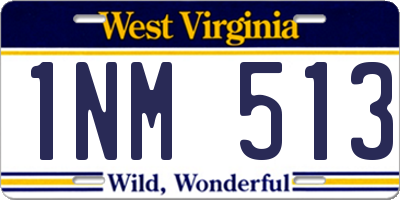WV license plate 1NM513