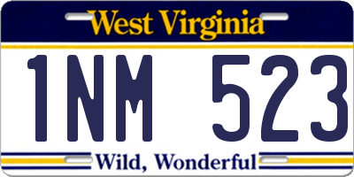 WV license plate 1NM523
