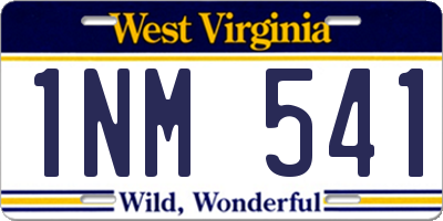 WV license plate 1NM541