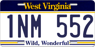 WV license plate 1NM552
