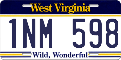 WV license plate 1NM598