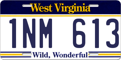 WV license plate 1NM613