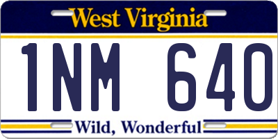 WV license plate 1NM640