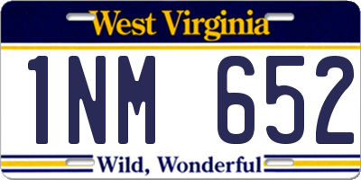 WV license plate 1NM652